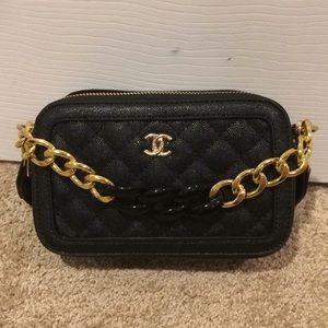 Black & Gold Double Zip Bag